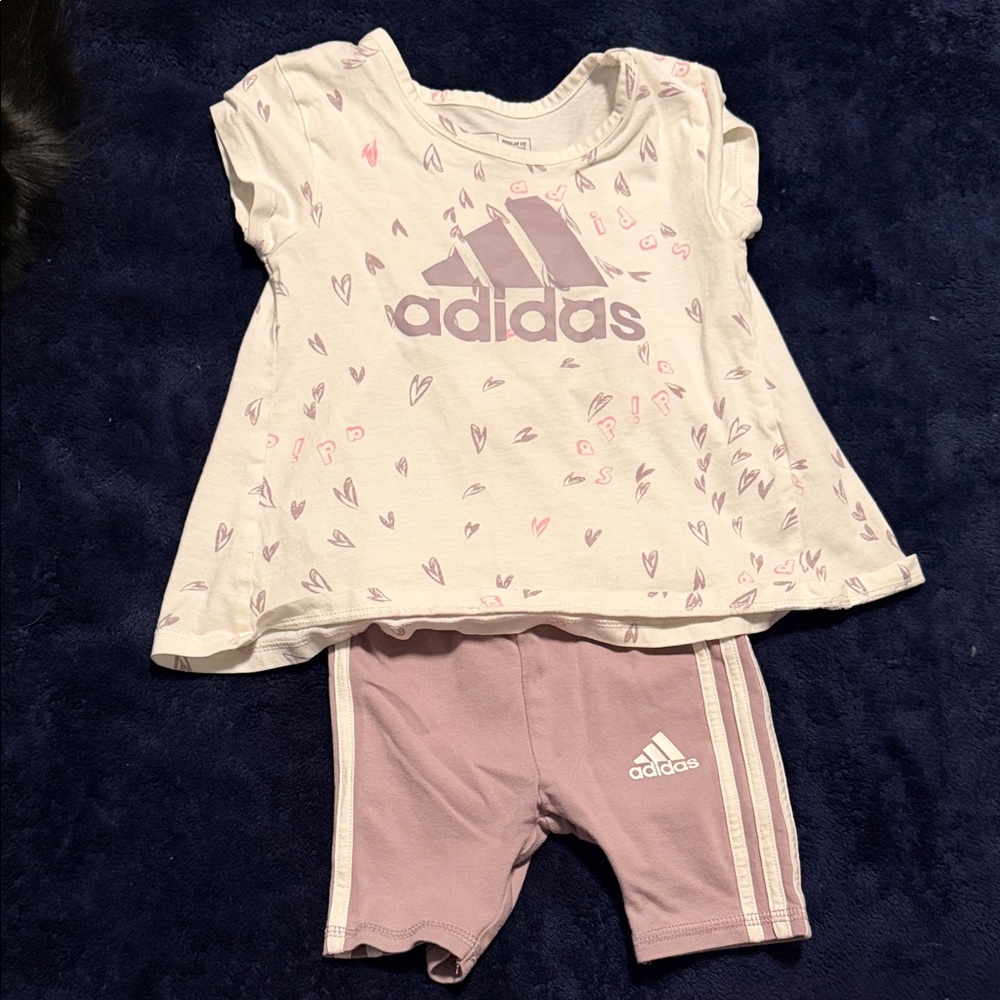 Adidas Light Purple and White Kids Set